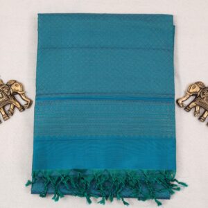 TSSS25009 - Blue soft silk saree with woven zari pallu